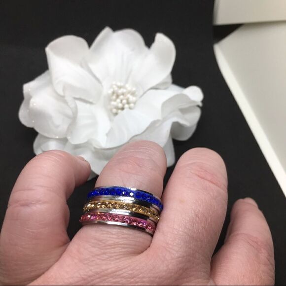 Crystal/stainless stacking ring - Picture 2 of 2